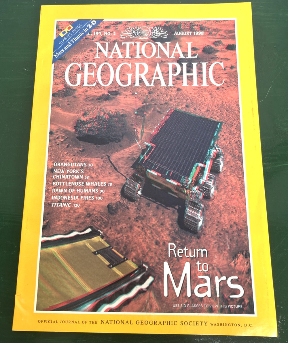 National Geographic Magazine August 1998 With 1 Pair of Disposable 3D Glasses
